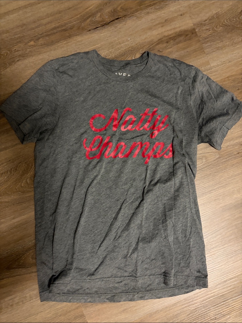 Have Gray Tee with Red "Natty Champs" Script